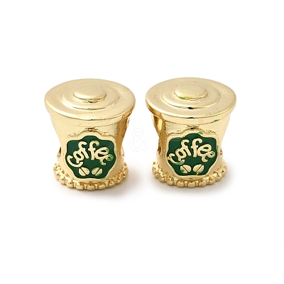 Brass Micro Pave Cubic Zirconia European Beads KK-H519-01G-1