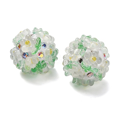 Polymer Clay Rhinestone Beads with Resin RESI-Z045-06-1