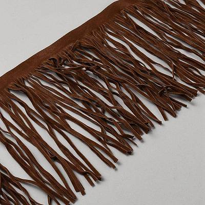 Double Sided Faux Suede Fabric Tassel Ribbons OCOR-WH0078-254-1