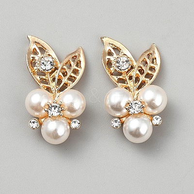 Alloy & Plastic Pearl & Rhinestone Cabochons FIND-WH0126-667-1