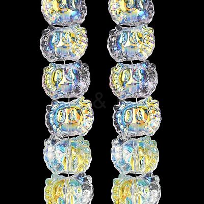 Electroplate Baking Paint Transparent Glass Beads Strands GL-CBA17FF-01L-1