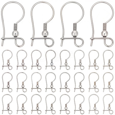 100Pcs 316L Surgical Stainless Steel Hoop Earring Findings STAS-SC0008-52-1