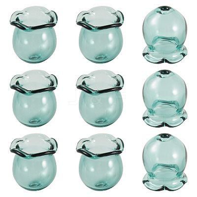 10Pcs Glass Bead Caps for Wind Chimes Making GLAA-BY0001-05F-1