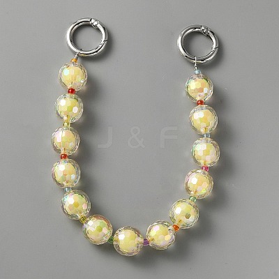 Beads in Beads Style Faceted Acrylic Chain Bag Straps PURS-WH0001-51A-1
