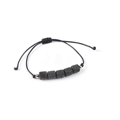 Bohemian Adjustable Handmade Dyed Natuarl Lava Rock Braided Bead Bracelets for Women RX0209-8-1