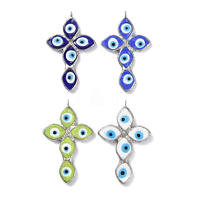 Handmade Evil Eye Lampwork Pendants LAMP-C009-04-1