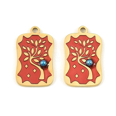 304 Stainless Steel Enamel Pendants STAS-H251-03A-01-1