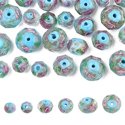 30Pcs 3 Styles Handmade Gold Sand Lampwork Bead LAMP-YW0001-35-1