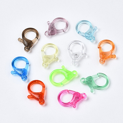 Transparent Acrylic Lobster Claw Clasps TACR-T023-01A-1