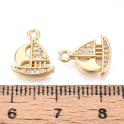 Brass Micro Pave Cubic Zirconia Charms X1-KK-N263-111G-1