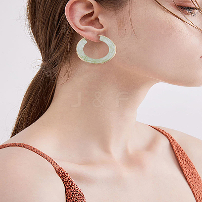 1 Pair Stylish Stainless Steel Fever Hoop Earrings EJEW-LP0011-05A-1