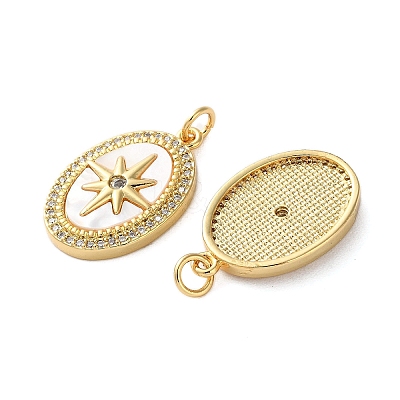 Brass Micro Pave Cubic Zirconia Pendants KK-U070-24G-1