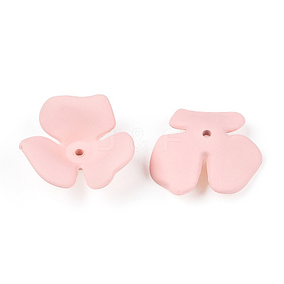 3-Petal Spray Painted Acrylic Bead Caps MACR-N007-01D-1-1