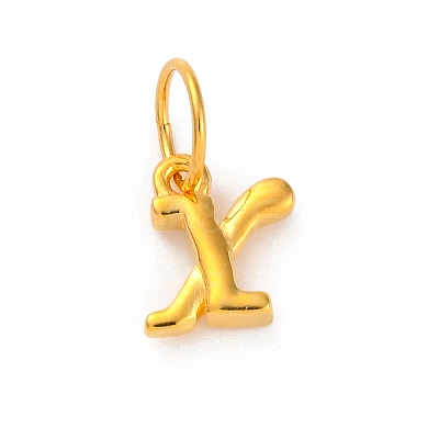 925 Sterling Silver Letter Charms with Jump Rings STER-R008-01G-X-1