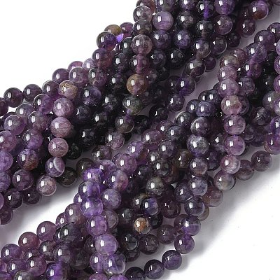 Natural Amethyst Beads Strands G-M445-8MM-01B-1