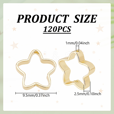 120Pcs Rack Plating Brass Bead Frames KK-PH0010-78G-1