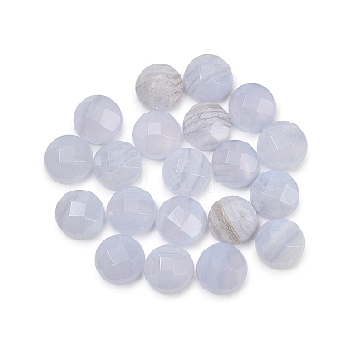 Natural Blue Lace Agate Cabochons G-B146-02B-6mm-1