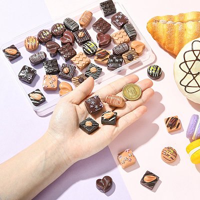 42Pcs 21 Colors Resin Cabochons RESI-CJ0005-05-1