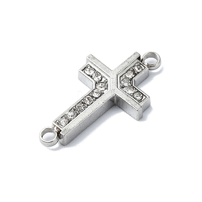 304 Stainless Steel Crystal Rhinestone Connector Charms STAS-Z065-02P-03-1