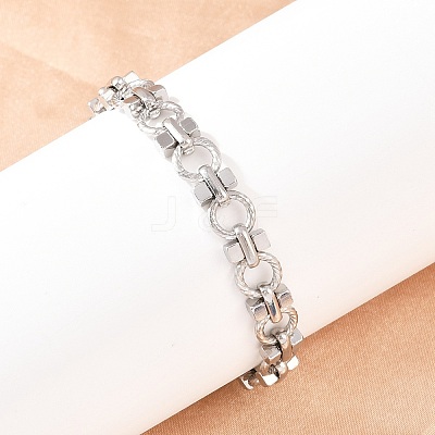 304 Stainless Steel Link Chain Bracelets for Women BJEW-H207-01F-P-1
