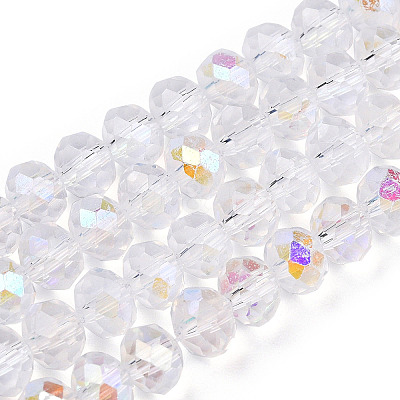 Electroplate Glass Beads Strands EGLA-A034-T6mm-B33-1