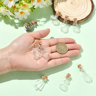 9Pcs 9 Styles Glass Bottles AJEW-YW0002-17-1