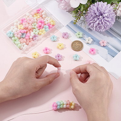 60Pcs Flocking Opaque Acrylic Beads FIND-GA0008-13-1