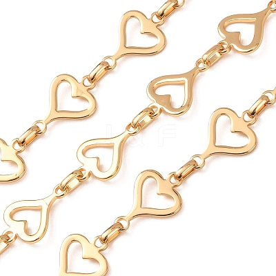 304 Stainless Steel Heart Link Chains SA-CBAE0F2-04G-1