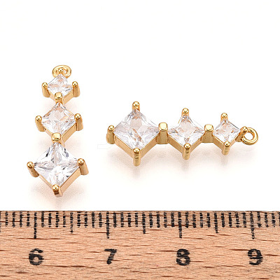 Brass Micro Pave Cubic Zirconia Pendants KK-N261-118A-G-1