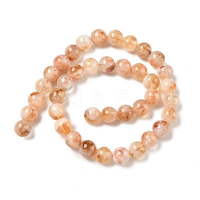 Heated Natural Citrine Beads Strands G-A262-A01-10mm-01-1
