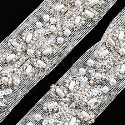 Polyester Flower Lace Trims OCOR-A007-12-1