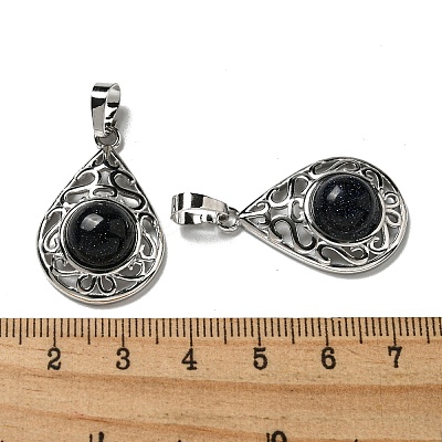 Synthetic Blue Goldstone Pendants G-Q158-05P-20-1