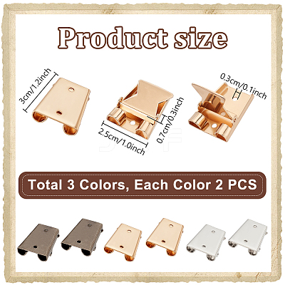 6Pcs 3 Colors Zinc Alloy Bolo Tie Slider Clasps FIND-PH0023-92B-1