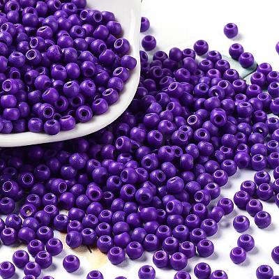 Baking Paint Glass Seed Beads SEED-H002-I-B516-1