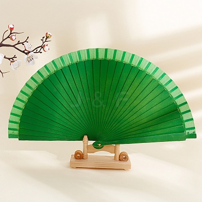 Spanish Solid Color Bamboo with Paper Folding Fan PW-WGF3F0E-09-1