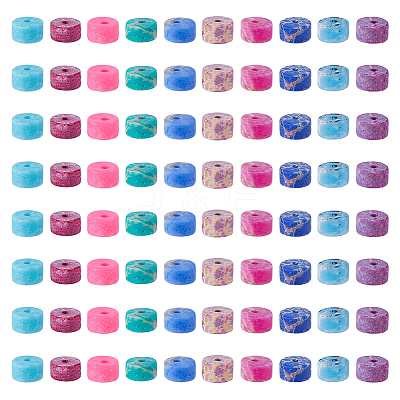 250Pcs 10 Colors Dyed Synthetic Imperial Jasper Beads Sets G-DC0001-61-1