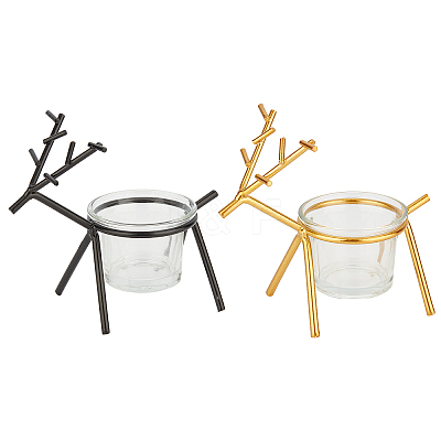 2 Sets 2 Colors Iron Candle Holder DJEW-GA0001-13-1