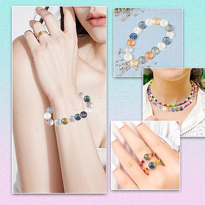 70Pcs 14 Colors Transparent Glass Beads GLAA-YW0005-48-1