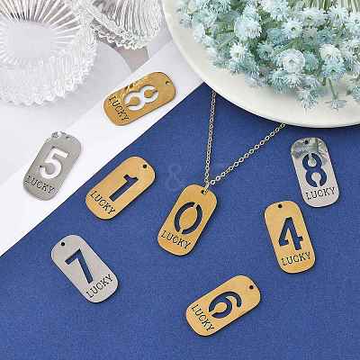 10Pcs 10 Styles 304 Stainless Steel Pendants STAS-FS0002-17P-1