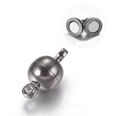 Round Brass Magnetic Clasps with Loops X-MC019-B-1