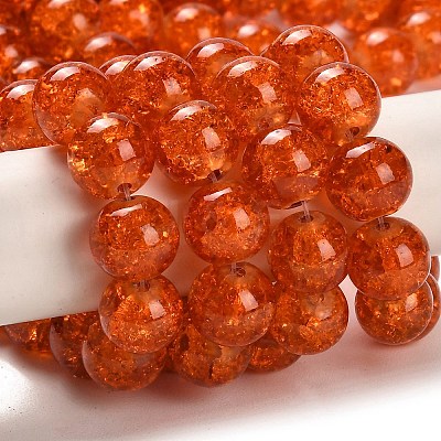 Spray Painted Crackle Glass Beads Strands X-CCG-Q001-10mm-09-1