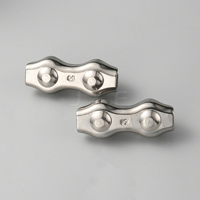 304 Stainless Steel Wire Double 2-post Cable Clamp FIND-WH0110-497-1