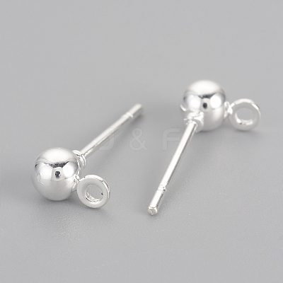 Iron Ball Stud Earring Findings KK-R071-09S-1