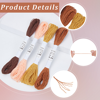 4 Skeins 4 Colors 6-Ply Cotton Embroidery Floss EMBR-WH20001-003A-1