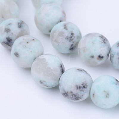 Natural Sesame Jasper/Kiwi Jasper Beads Strands X-G-Q462-10mm-17-1