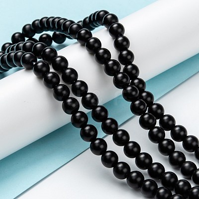 Natural Black Onyx Beads Strands X-G-Z024-01B-1
