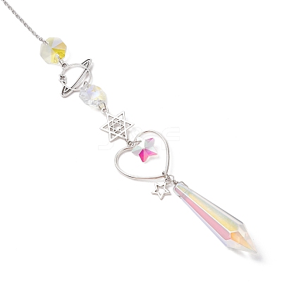Alloy Planet Moon Hanging Ornaments HJEW-JM03018-1