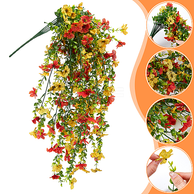 4Pcs Plastic Artificial Violet Vine for Wedding Decoration DIY-WR0005-32C-1