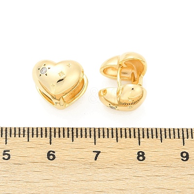 Brass Clear Cubic Zirconia Hoop Earrings EJEW-Q016-07G-1