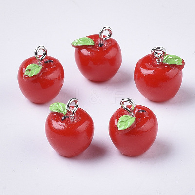 Apple Resin Charms RESI-R184-04A-1